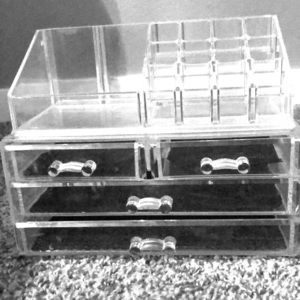 Clear acrylic makeup organizer